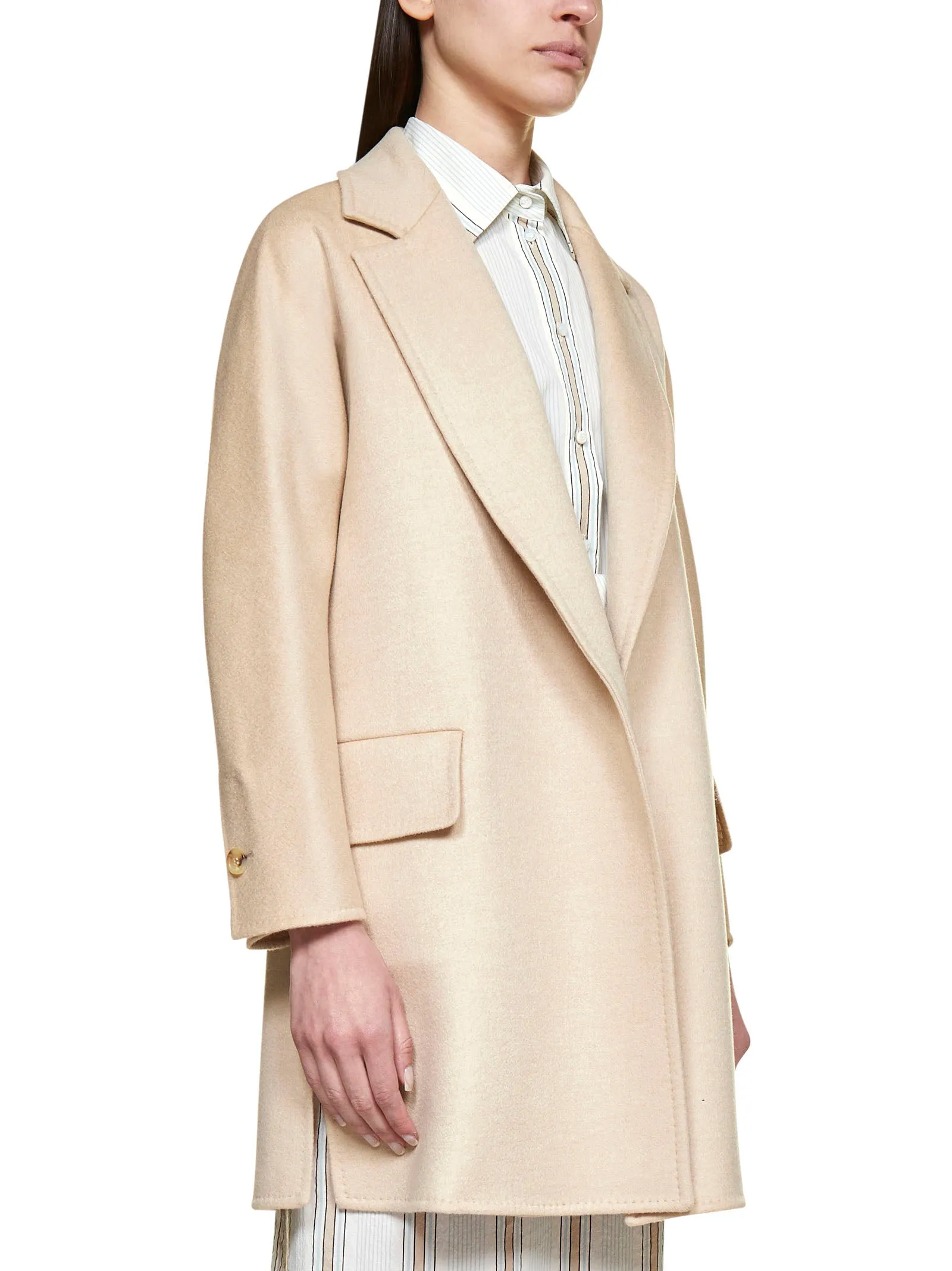 Max Mara Ferrara Button Detailed Coat