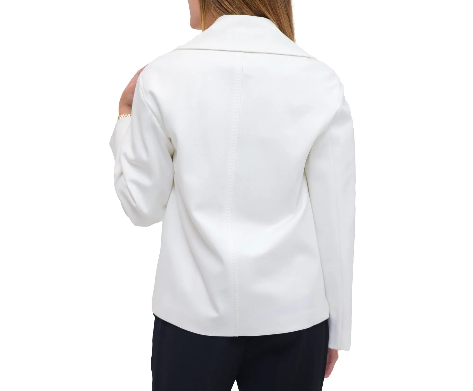Max Mara Studio Double-Breasted Jersey Pea Coat
