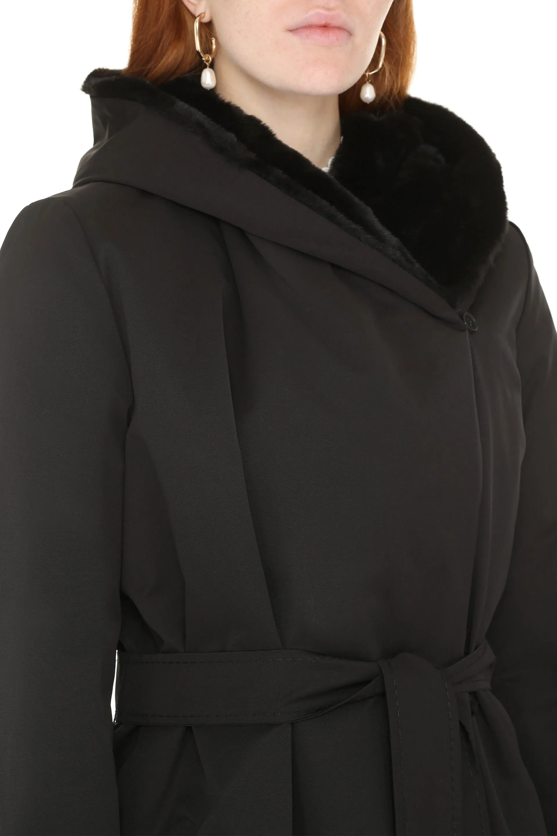 Max Mara Studio Felice Belted Long-Sleeved Coat