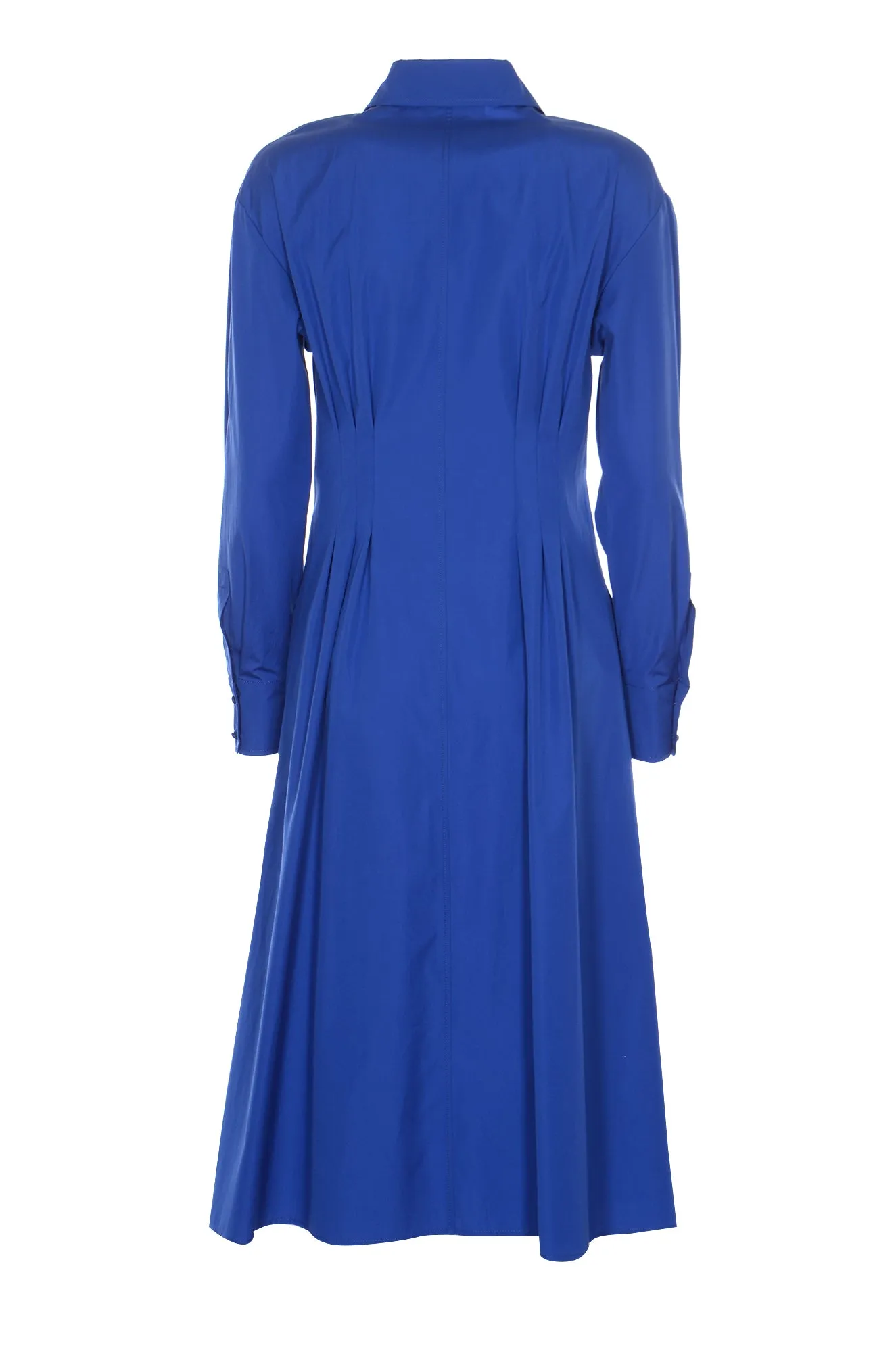 Max Mara Studio Pleated Poplin Midi Shirt Dress