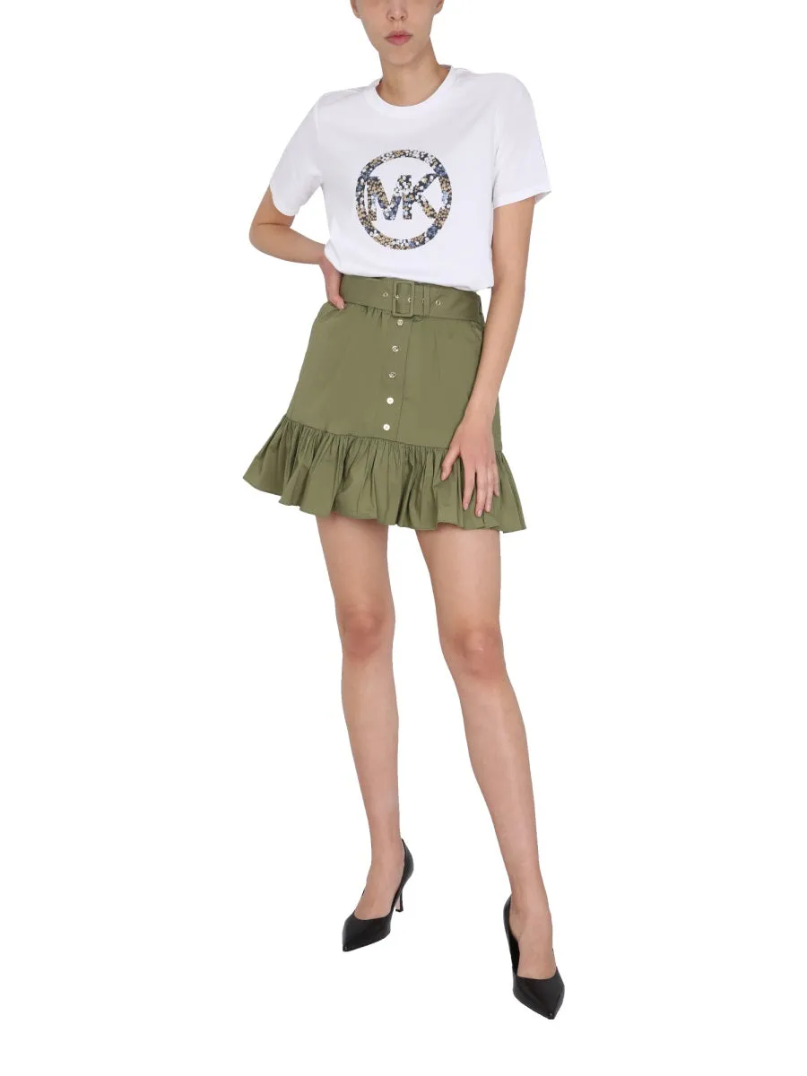 Michael Michael Kors Floral Logo Print T-Shirt