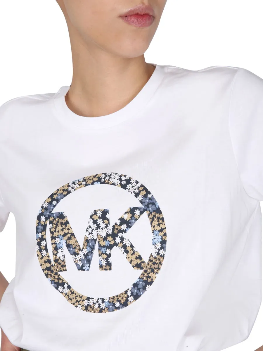 Michael Michael Kors Floral Logo Print T-Shirt