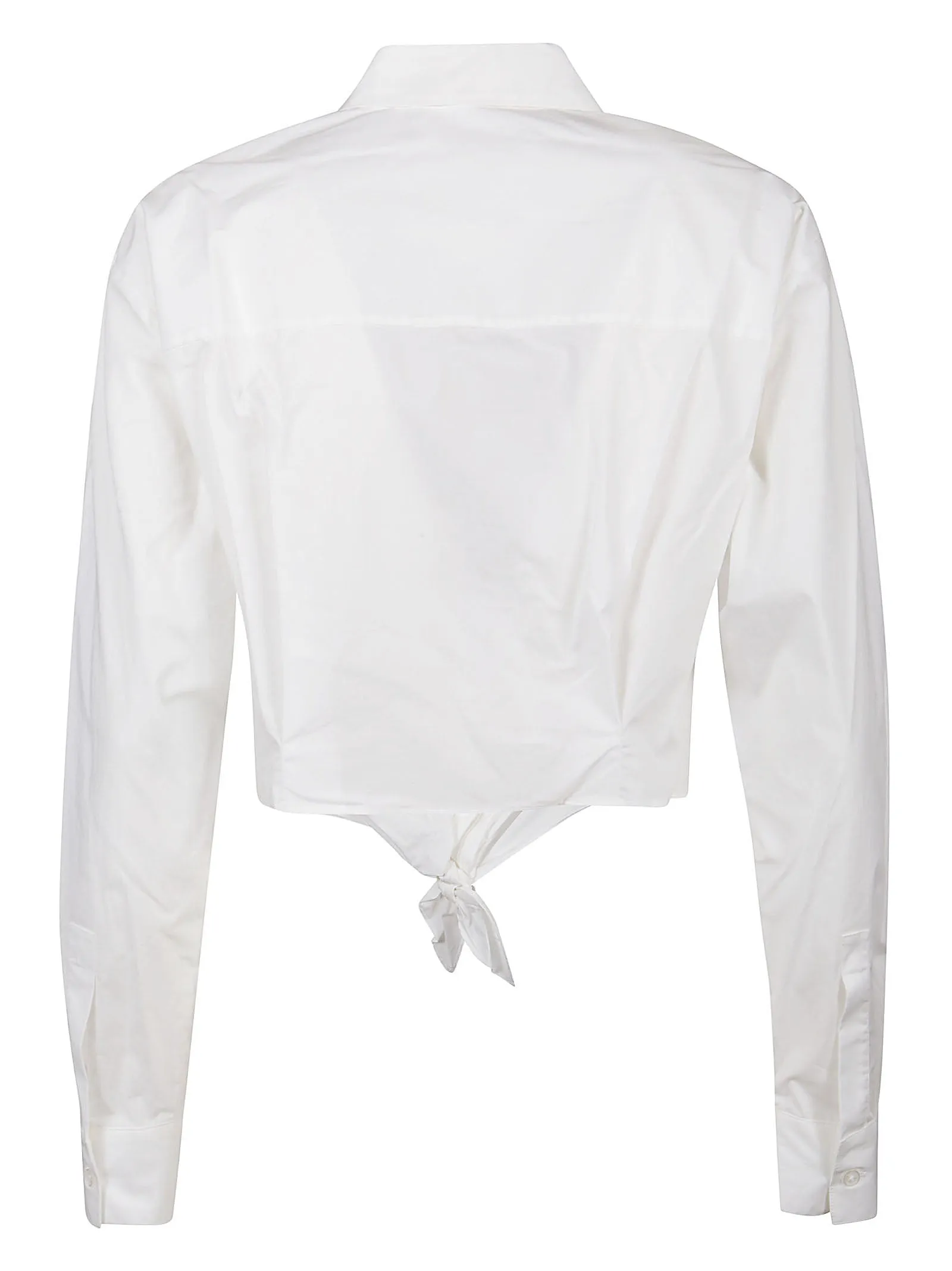 Michael Michael Kors Poplin Tie-Front Cropped Shirt
