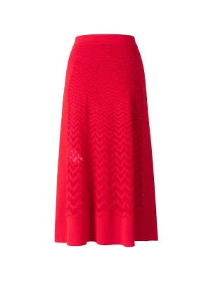 Missoni Zigzag Pleated Knitted Midi Skirt