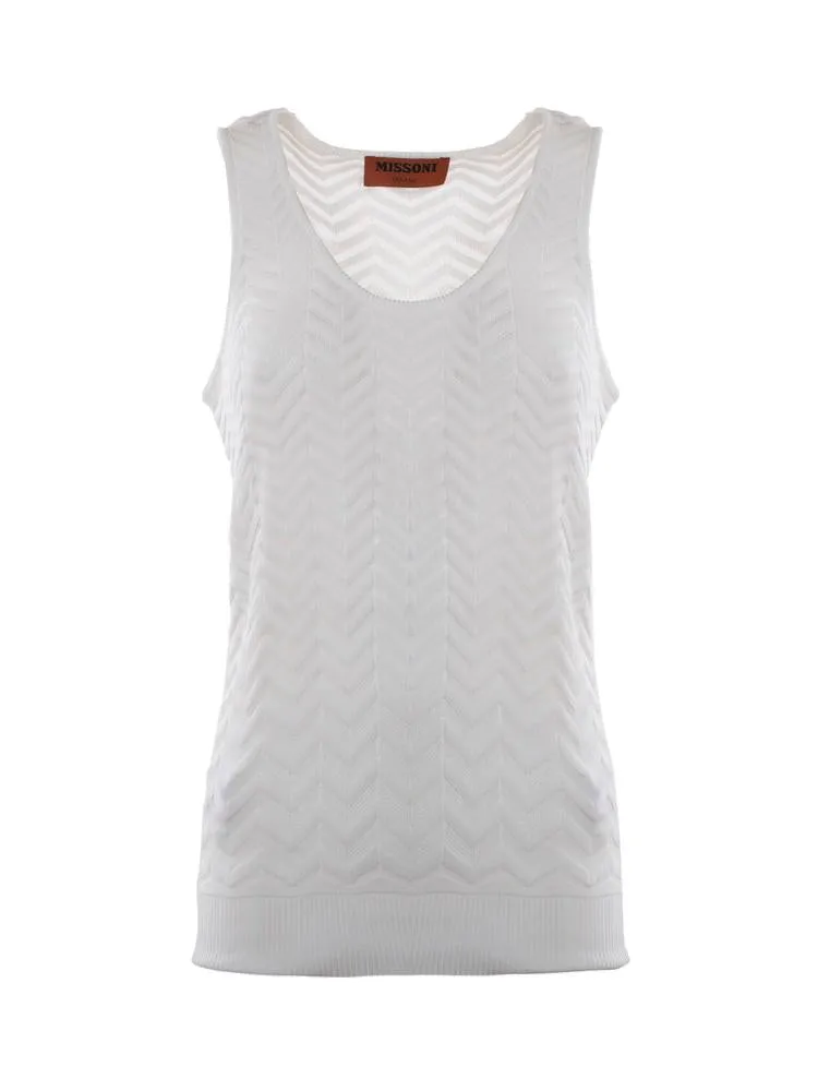 Missoni Zigzag Woven Knitted Tank Top