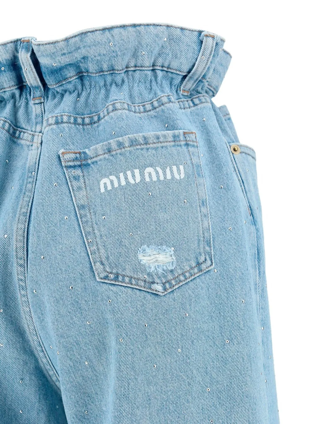 Miu Miu Ripped Wide-Leg Jeans