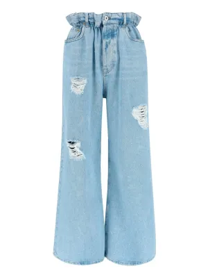 Miu Miu Ripped Wide-Leg Jeans