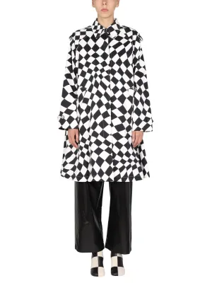 MM6 Maison Margiela Back Logo Print Checked Coat