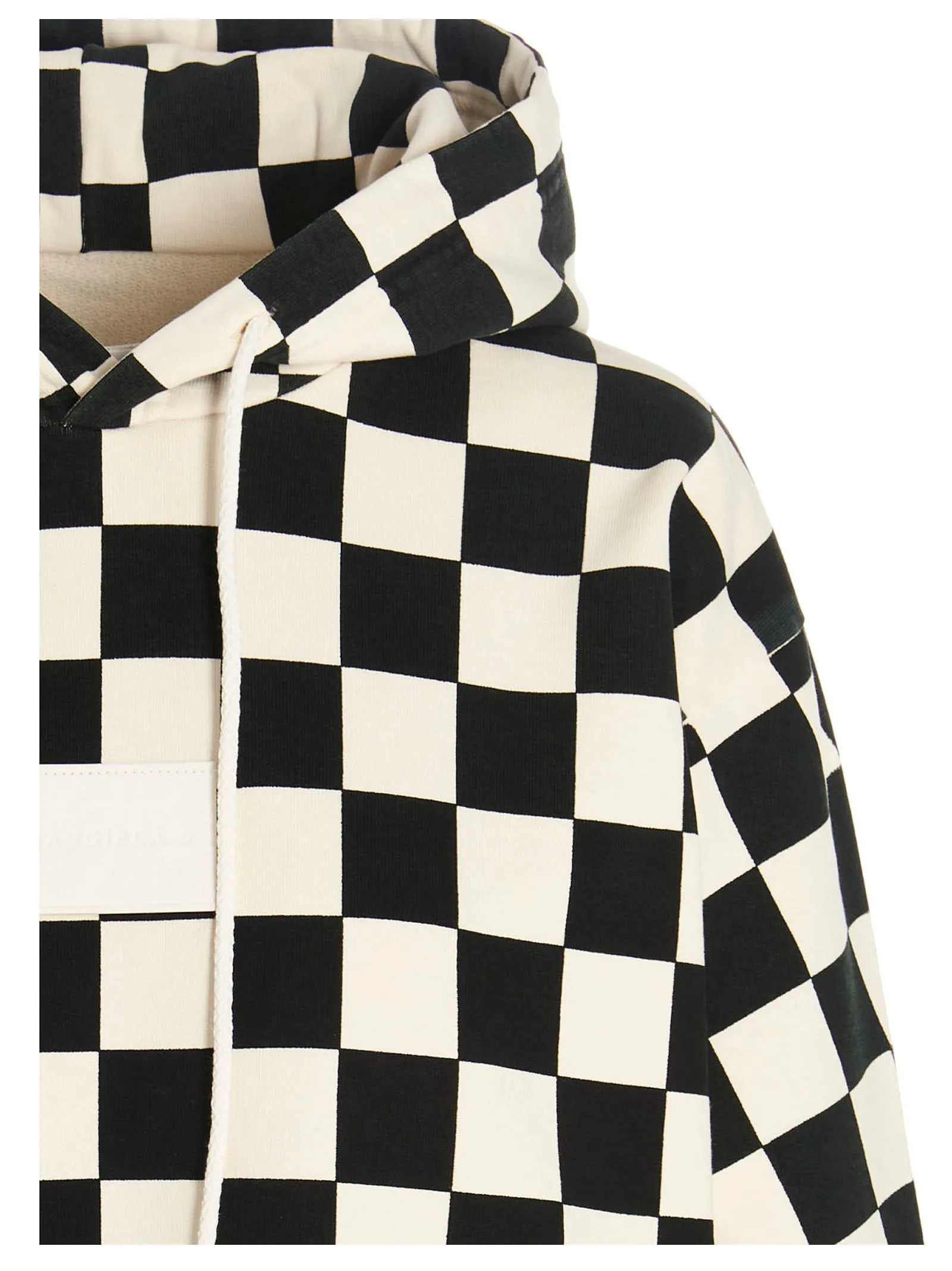 MM6 Maison Margiela Check Printed Drawstring Hoodie