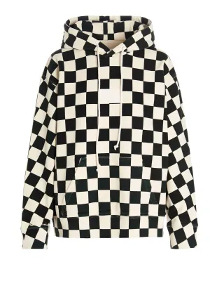 MM6 Maison Margiela Check Printed Drawstring Hoodie