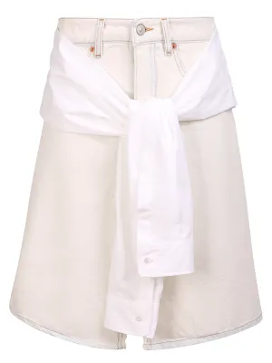 MM6 Maison Margiela Knot-Detailed Denim Skirt