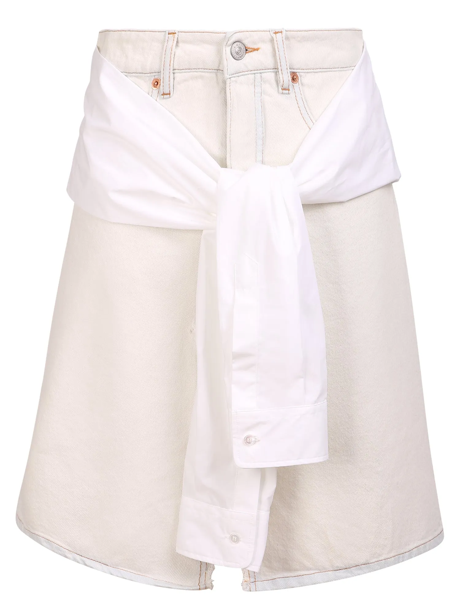 MM6 Maison Margiela Knot-Detailed Denim Skirt
