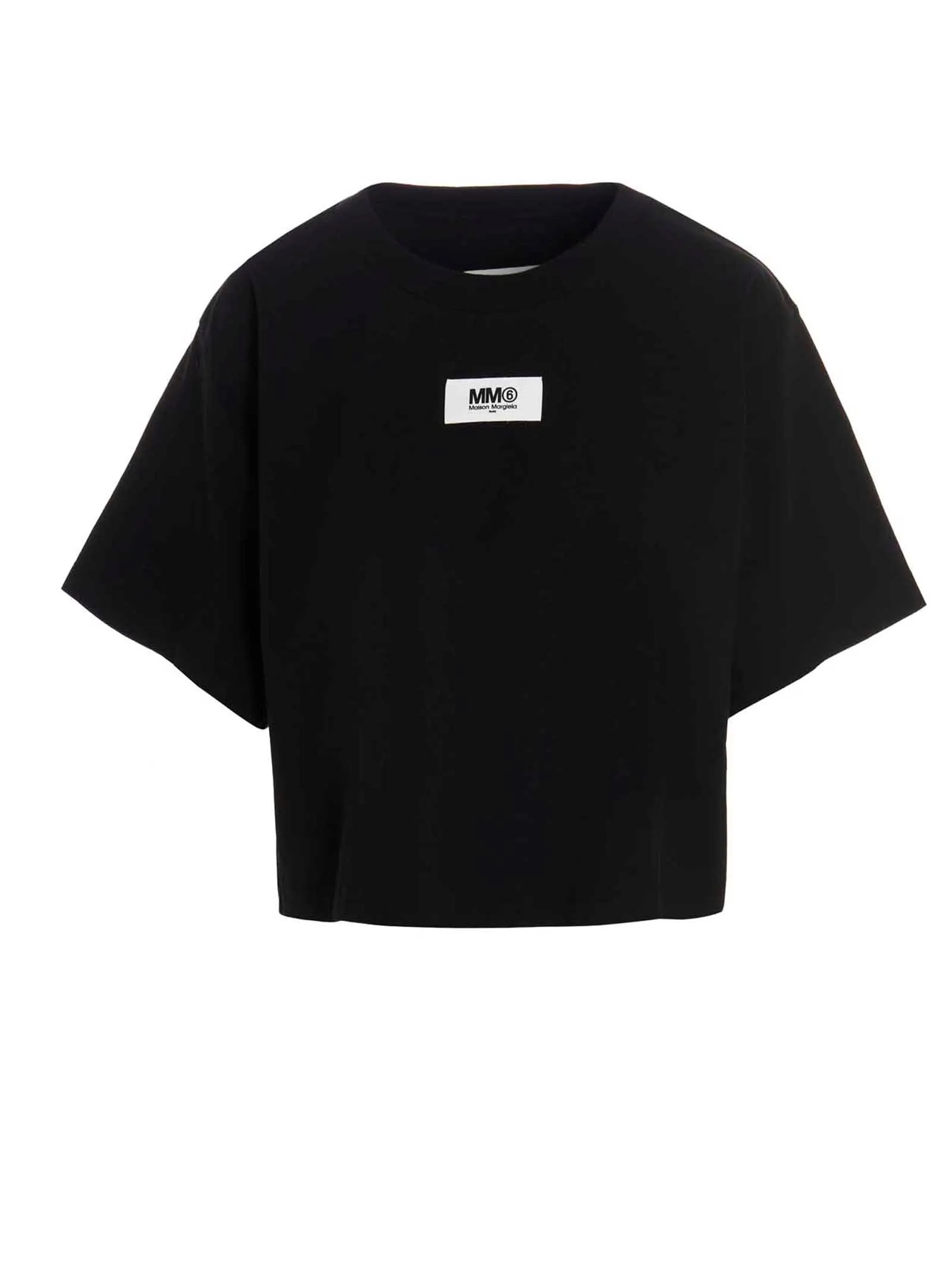 MM6 Maison Margiela Logo Patch Cropped T-Shirt