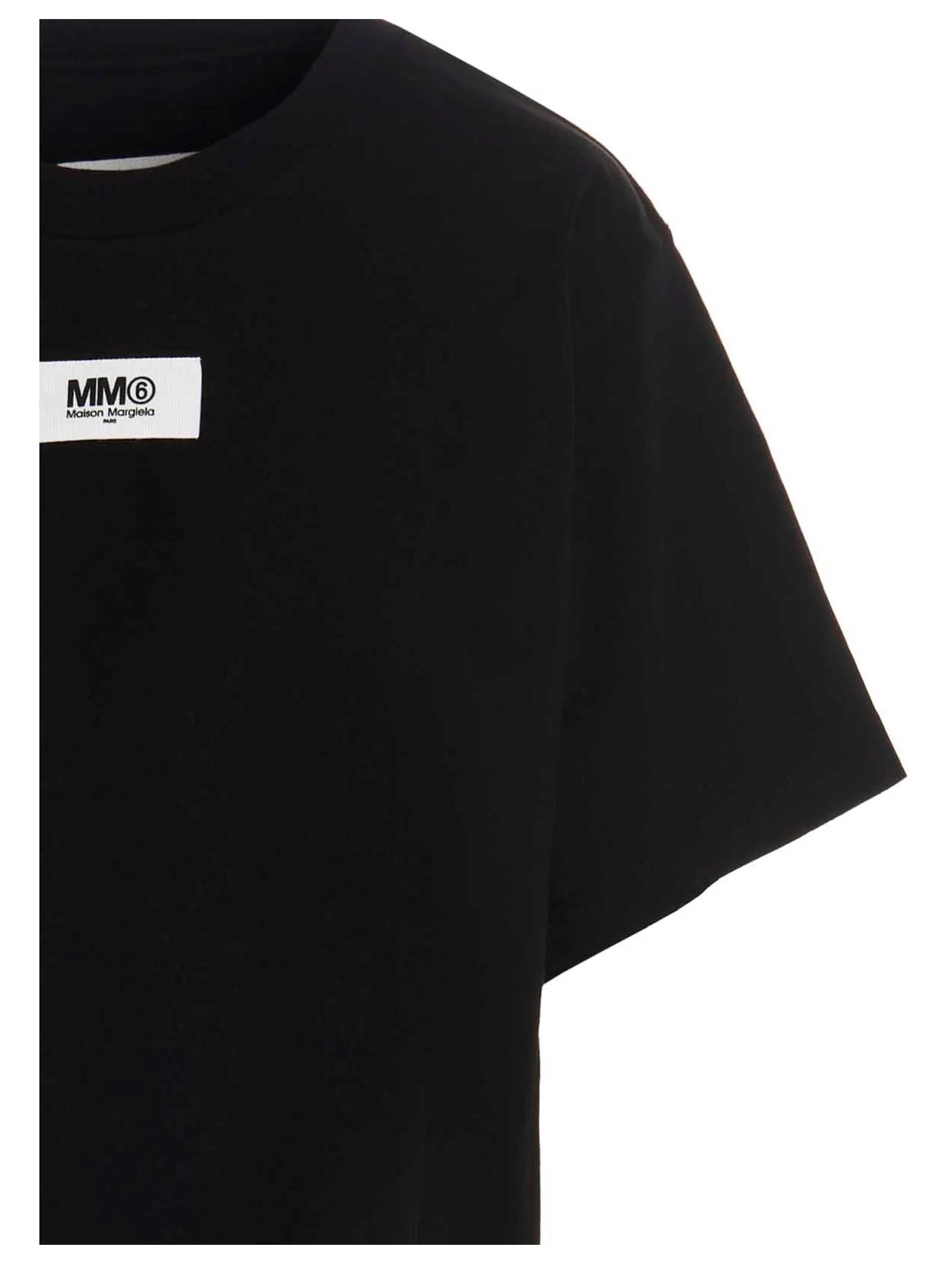 MM6 Maison Margiela Logo Patch Cropped T-Shirt