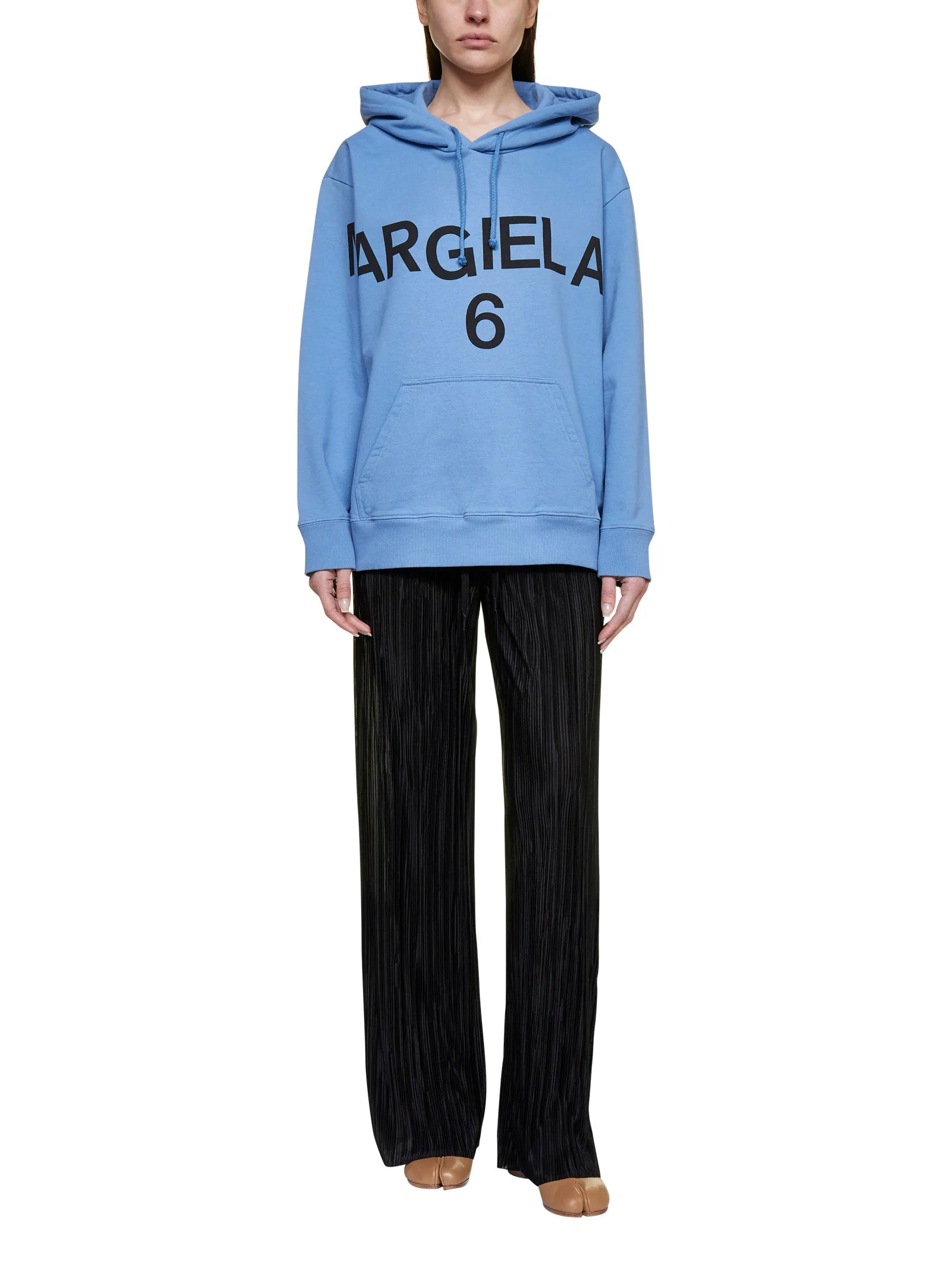 MM6 Maison Margiela Logo Printed Drawstring Hoodie