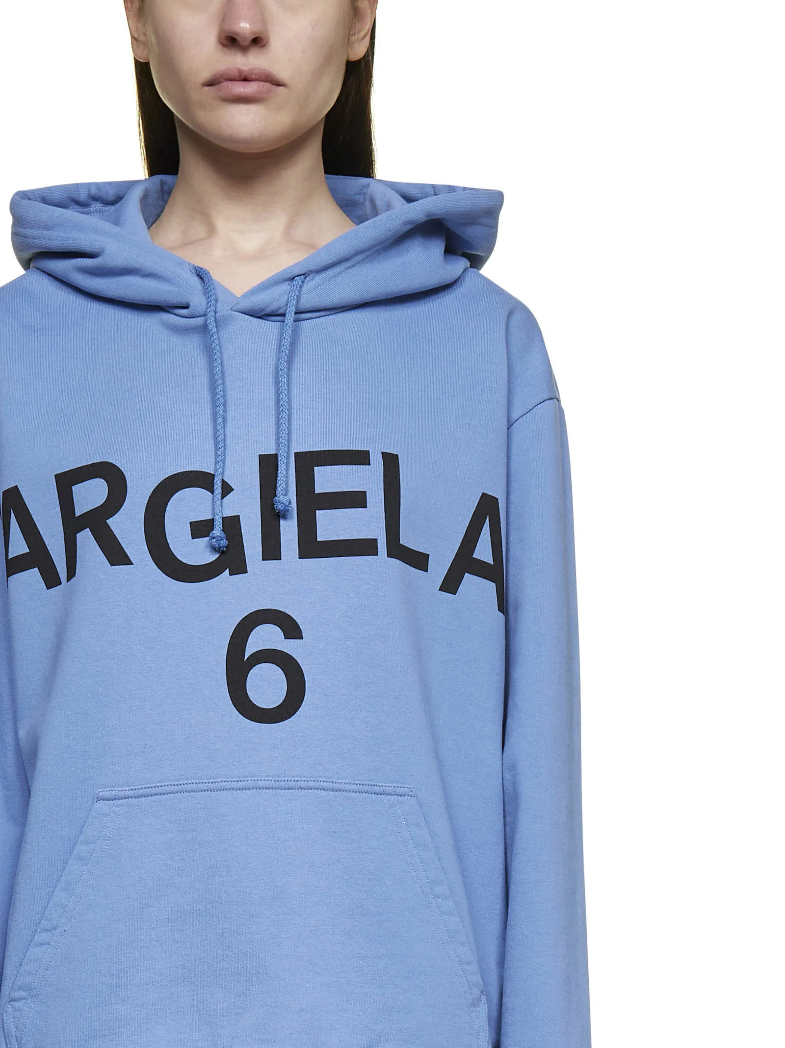 MM6 Maison Margiela Logo Printed Drawstring Hoodie