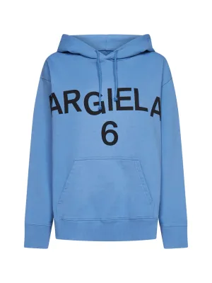 MM6 Maison Margiela Logo Printed Drawstring Hoodie