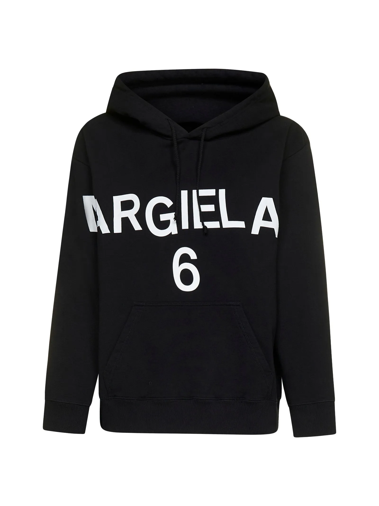 MM6 Maison Margiela Logo Printed Drawstring Hoodie