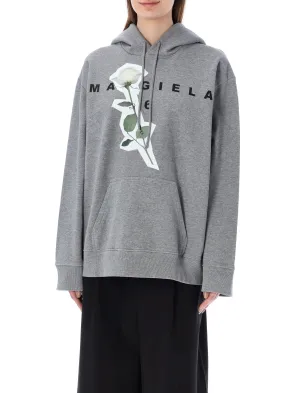 MM6 Maison Margiela Logo Printed Drawstring Hoodie