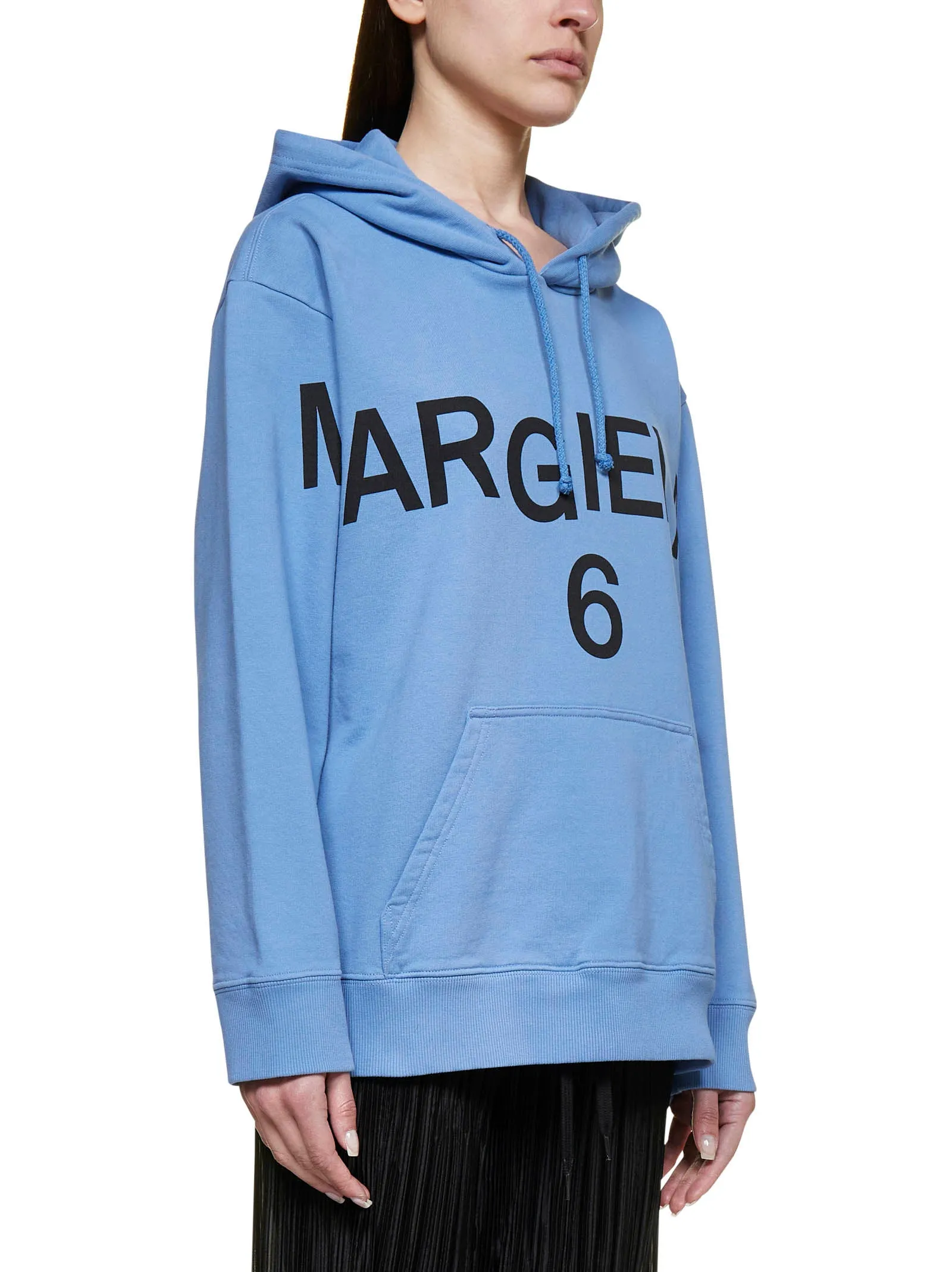 MM6 Maison Margiela Logo Printed Drawstring Hoodie