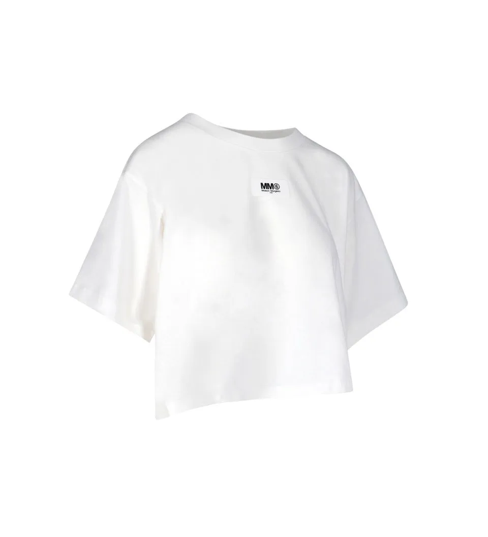 MM6 Maison Margiela Logo Tab Cropped T-Shirt