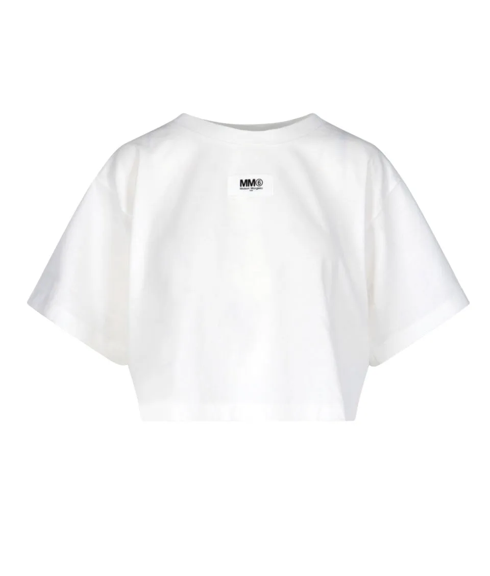 MM6 Maison Margiela Logo Tab Cropped T-Shirt