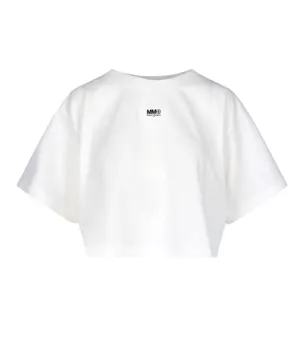 MM6 Maison Margiela Logo Tab Cropped T-Shirt