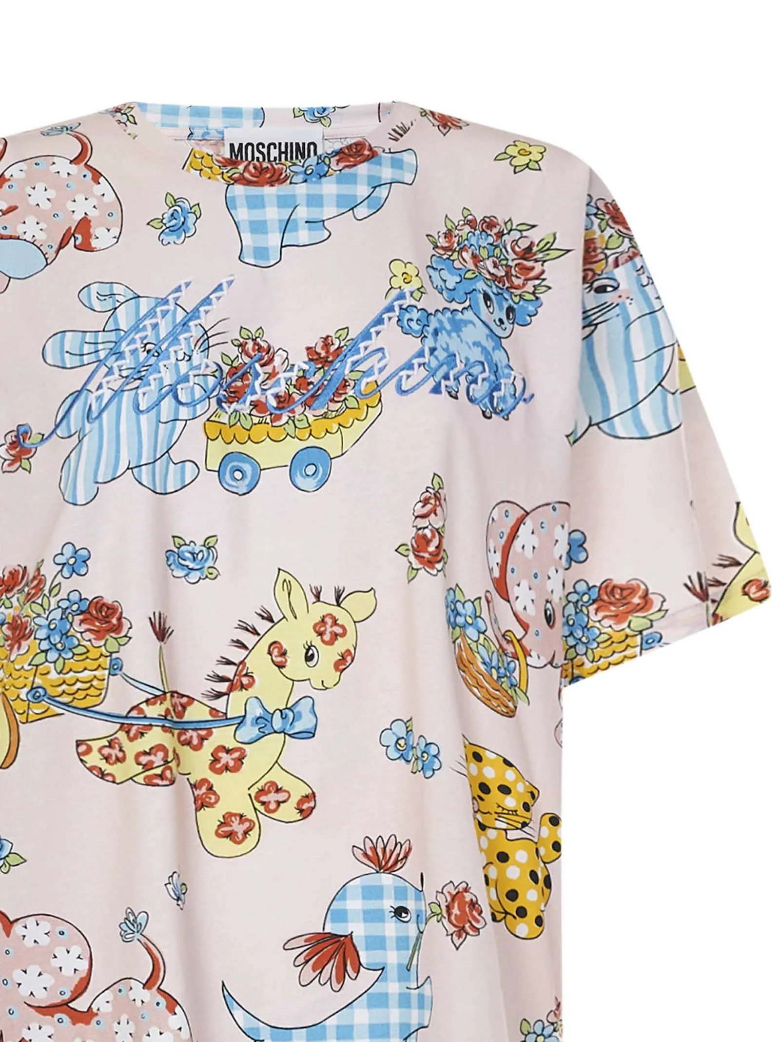 Moschino Allover Animal Printed Crewneck T-Shirt