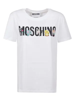 Moschino Calico Animals Logo-Printed Crewneck T-Shirt