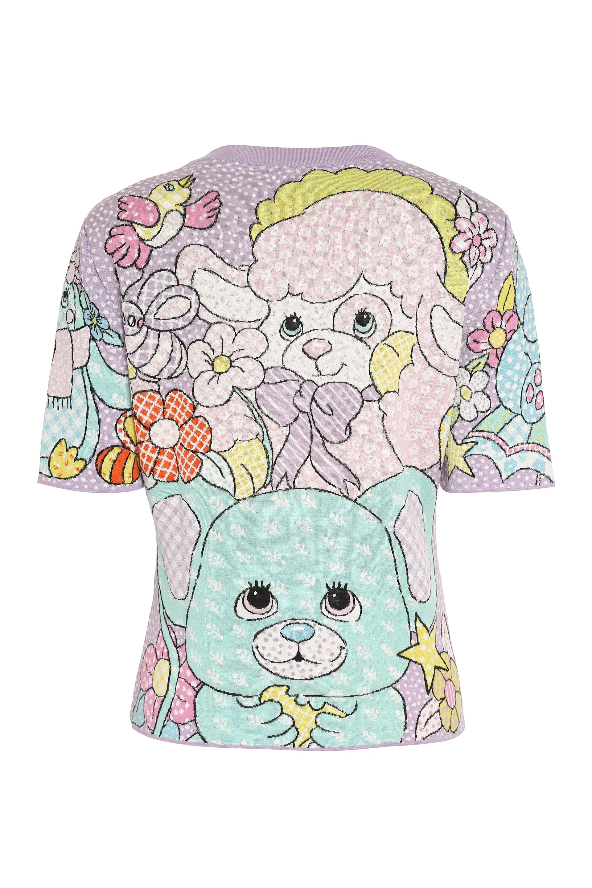 Moschino Cartoon-Pattern Crewneck Knitted Top