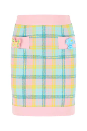 Moschino Check-Pattern High Waist Skirt