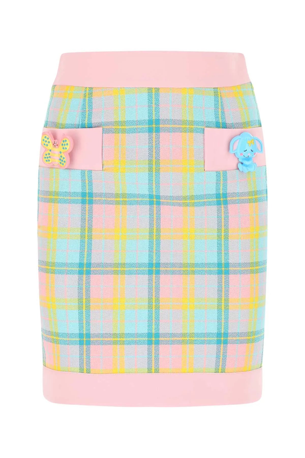 Moschino Check-Pattern High Waist Skirt