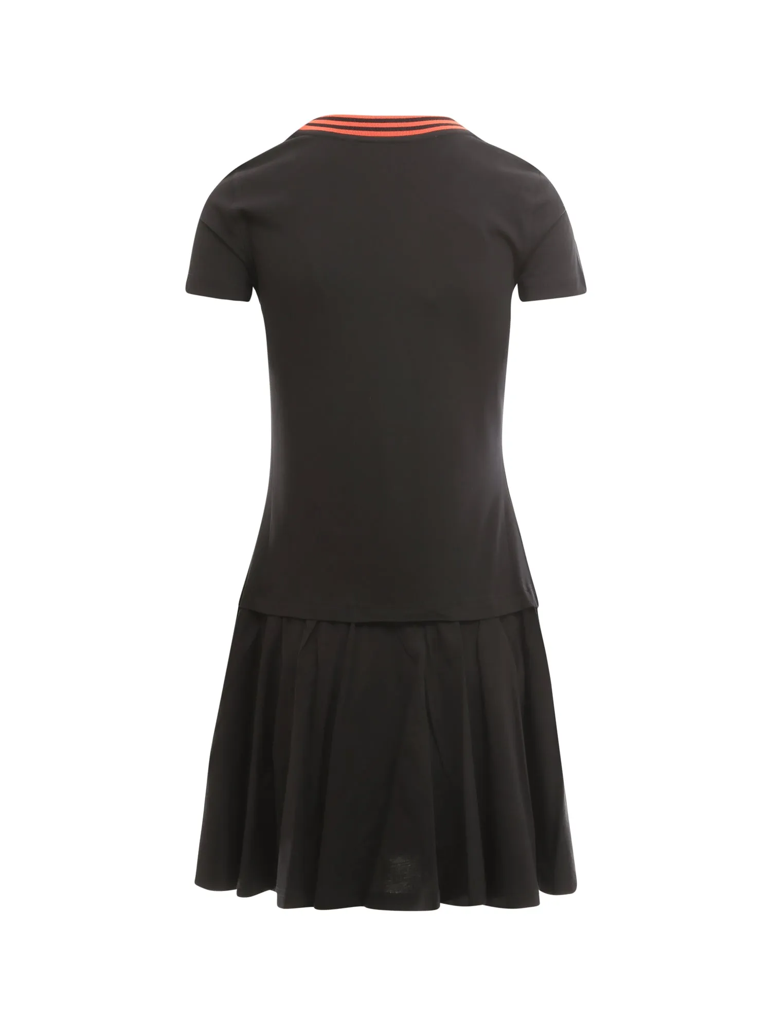 Moschino Logo Flocked Crewneck Mini Dress