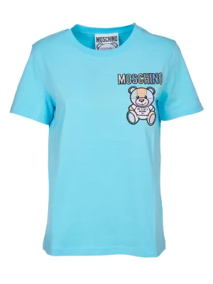 Moschino Teddy Bear Embroidered Crewneck T-Shirt