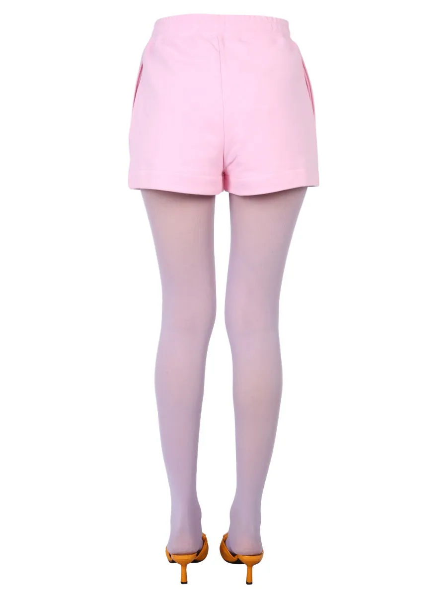 Moschino Teddy Bear Logo Embroidered Shorts