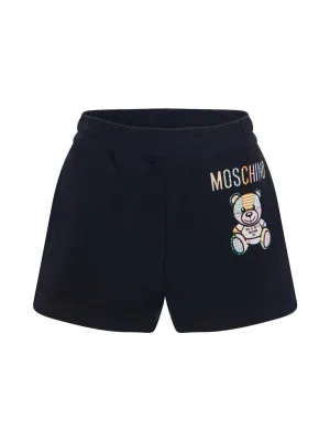 Moschino Teddy Bear Logo Embroidered Shorts