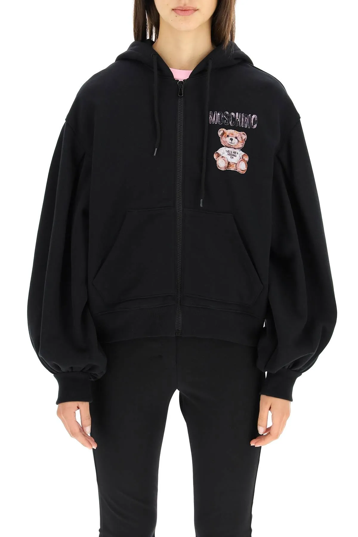 Moschino Teddy Printed Zip-Up Hoodie