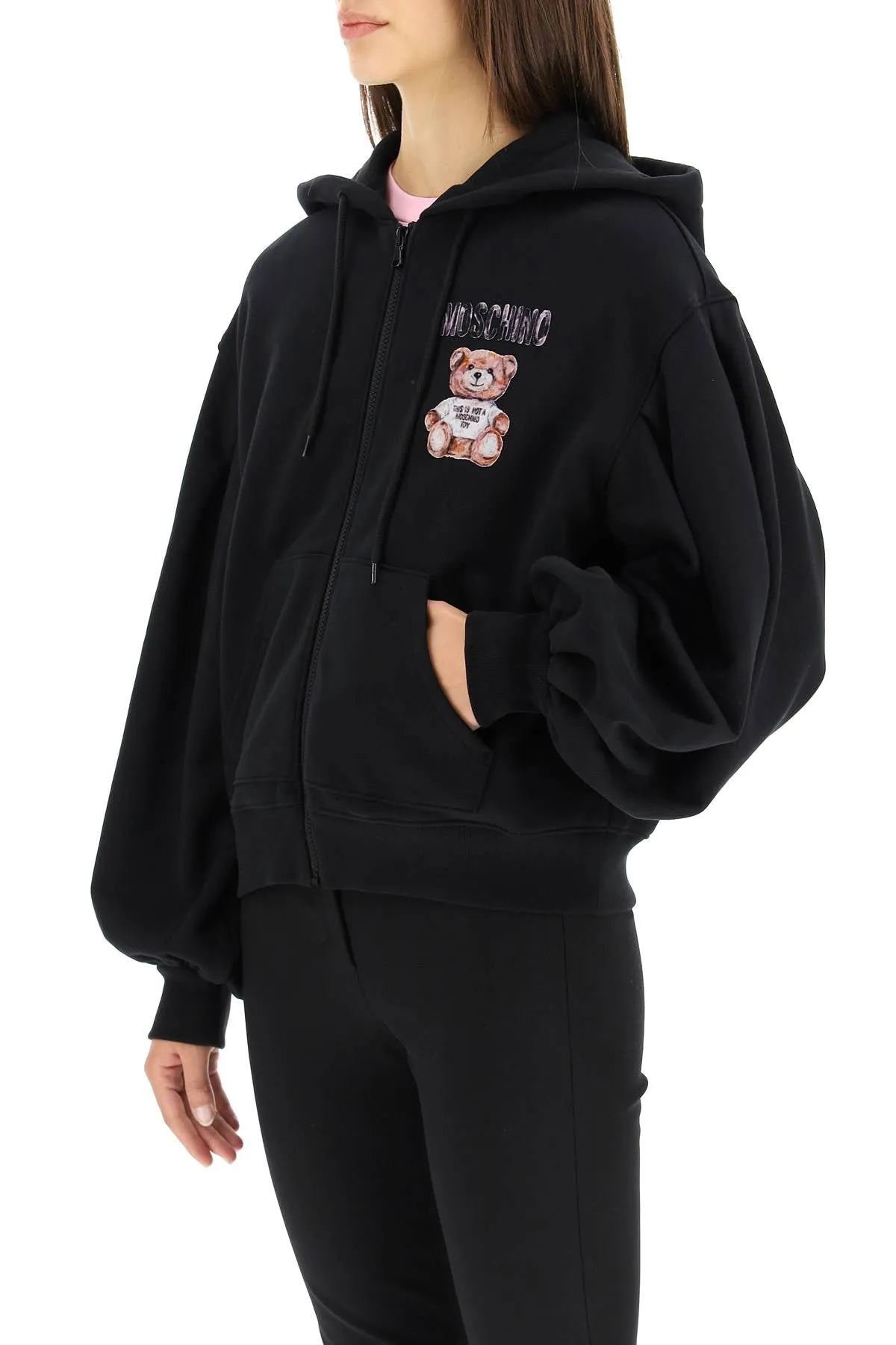 Moschino Teddy Printed Zip-Up Hoodie