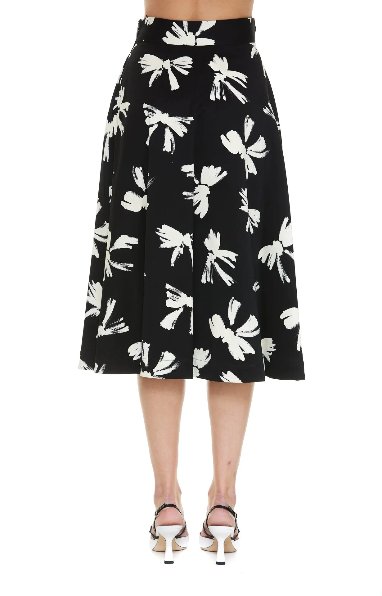 MSGM All-Over Printed Flared Midi Skirt