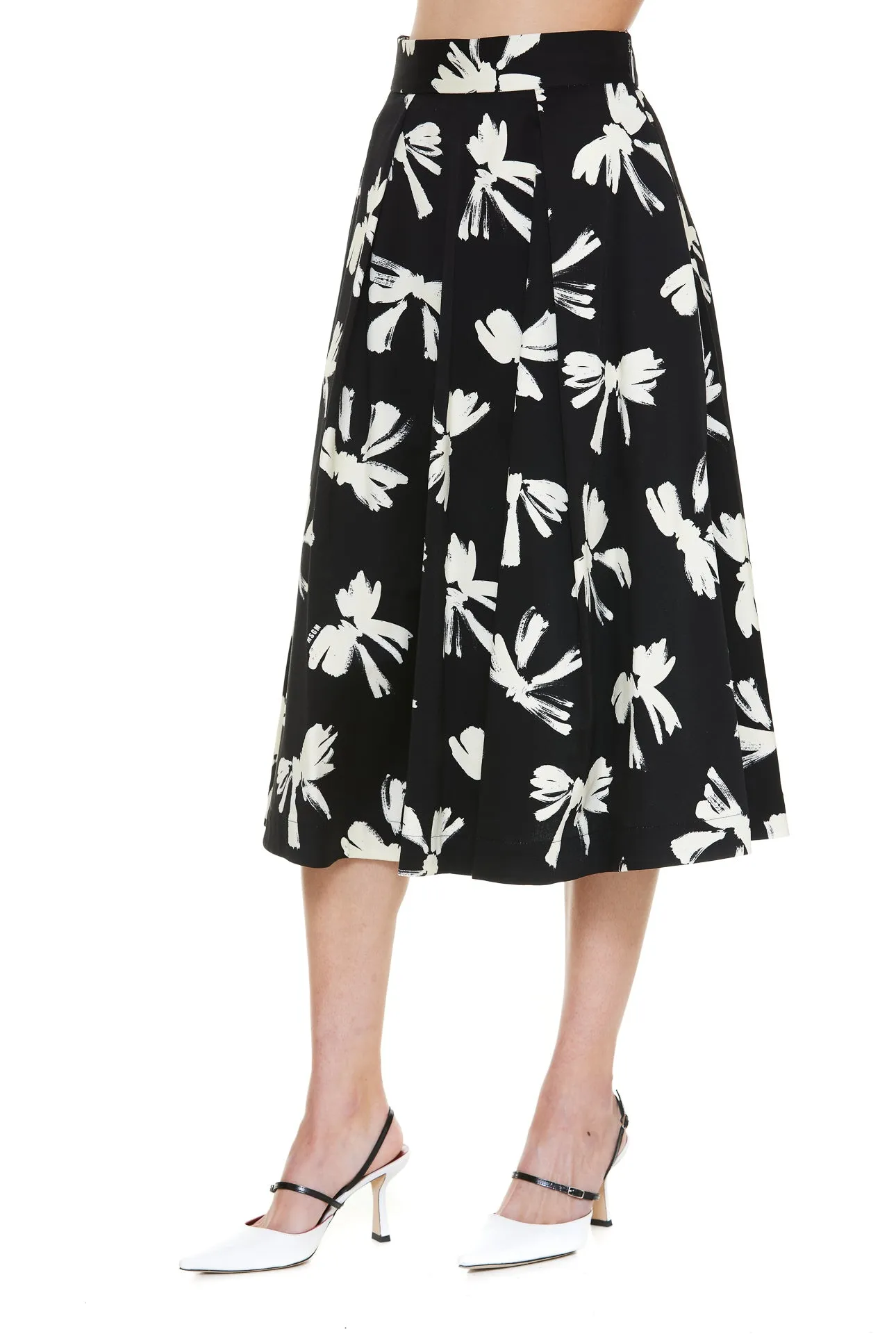 MSGM All-Over Printed Flared Midi Skirt
