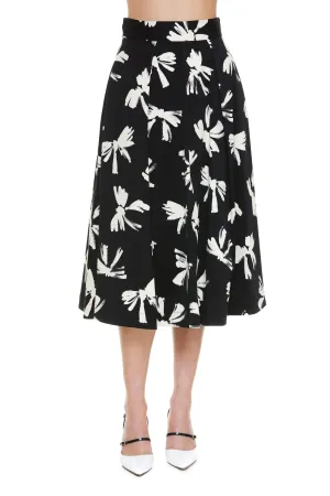 MSGM All-Over Printed Flared Midi Skirt