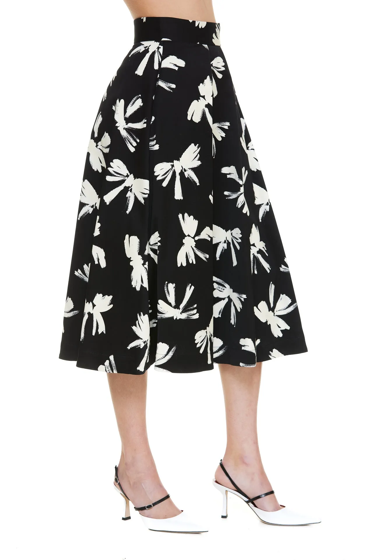 MSGM All-Over Printed Flared Midi Skirt