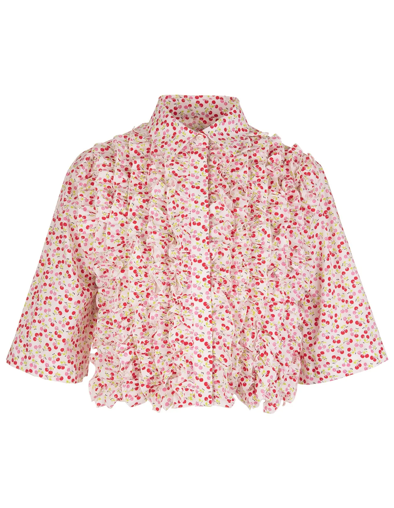 MSGM Allover Cherry Printed Short Sleeved Shirt