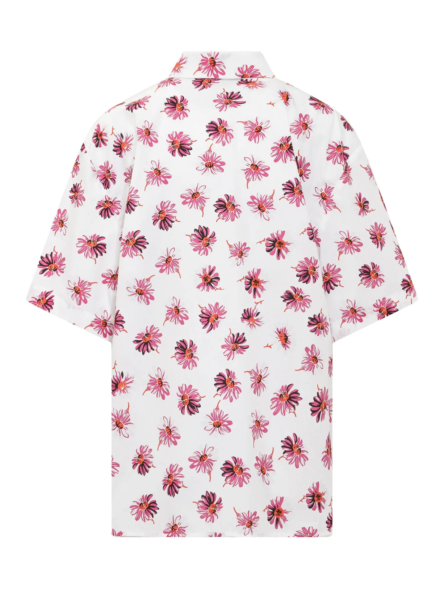 MSGM Allover Floral Printed Short Sleeved Shirt