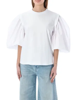 MSGM Ballon Sleeved Logo Print T-Shirt