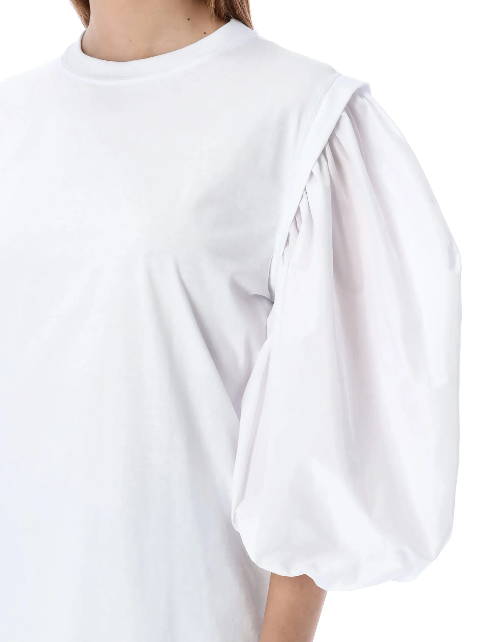 MSGM Ballon Sleeved Logo Print T-Shirt