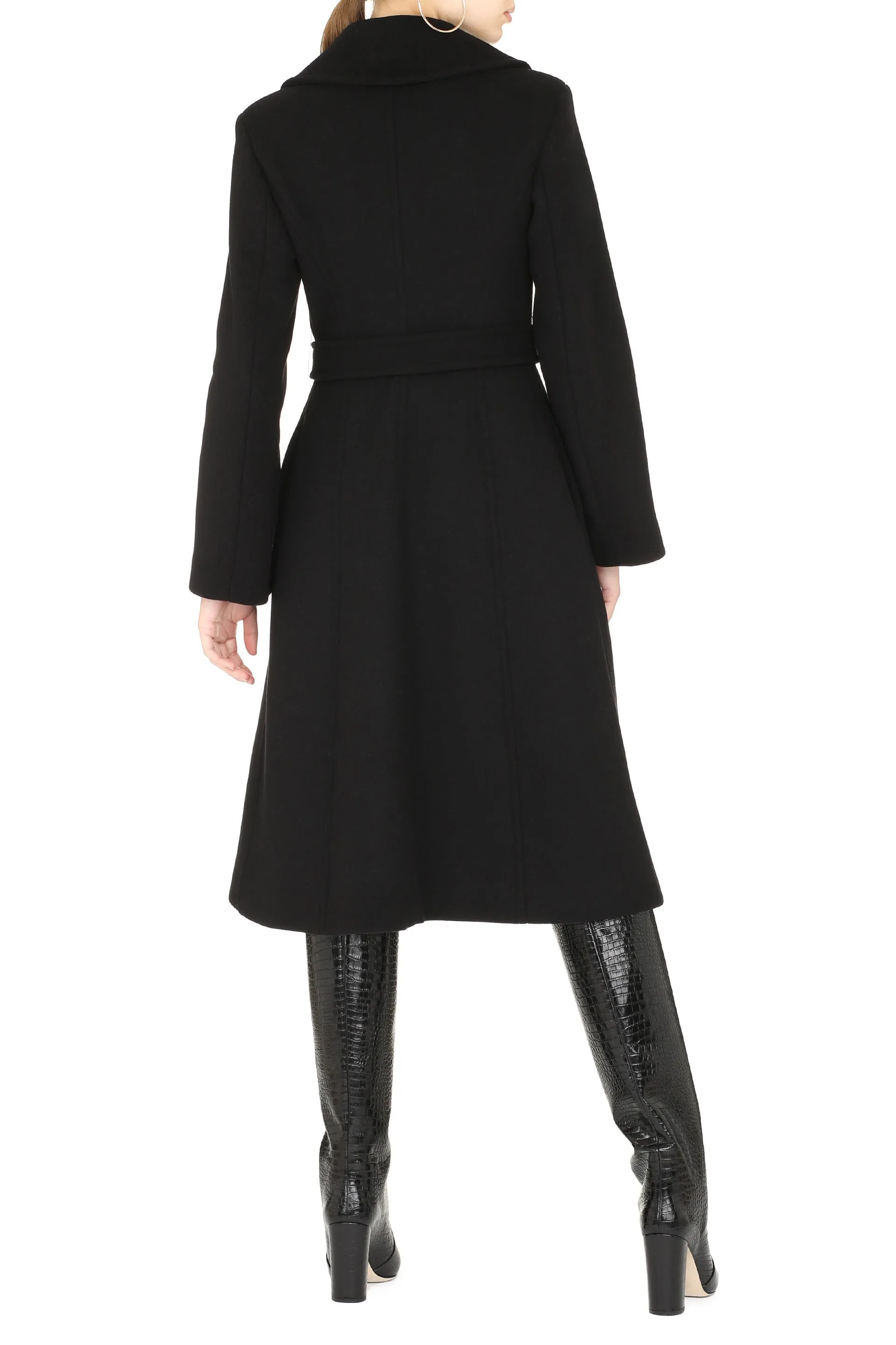 MSGM Belted Flared Mid-Length Coat