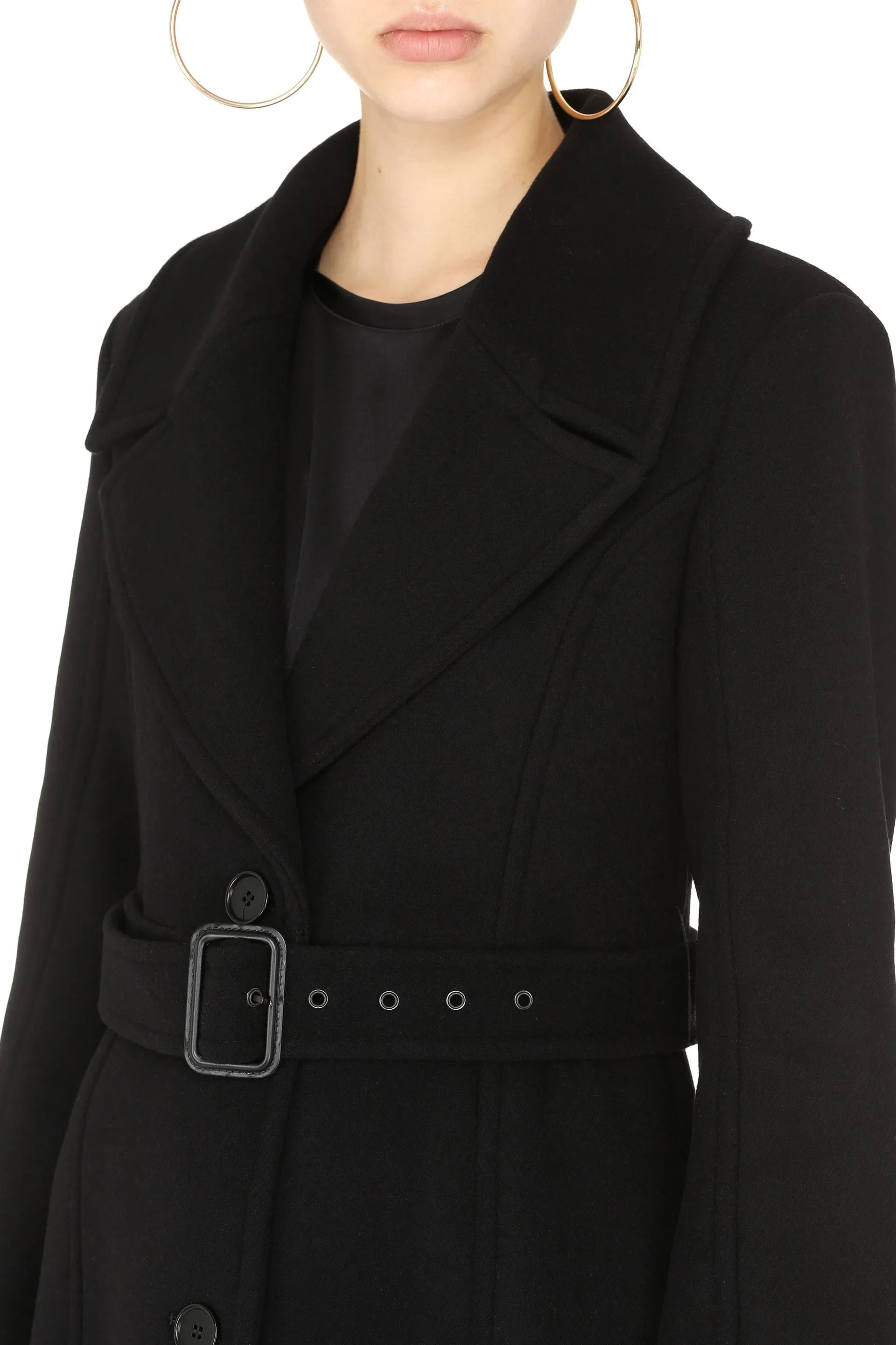 MSGM Belted Flared Mid-Length Coat