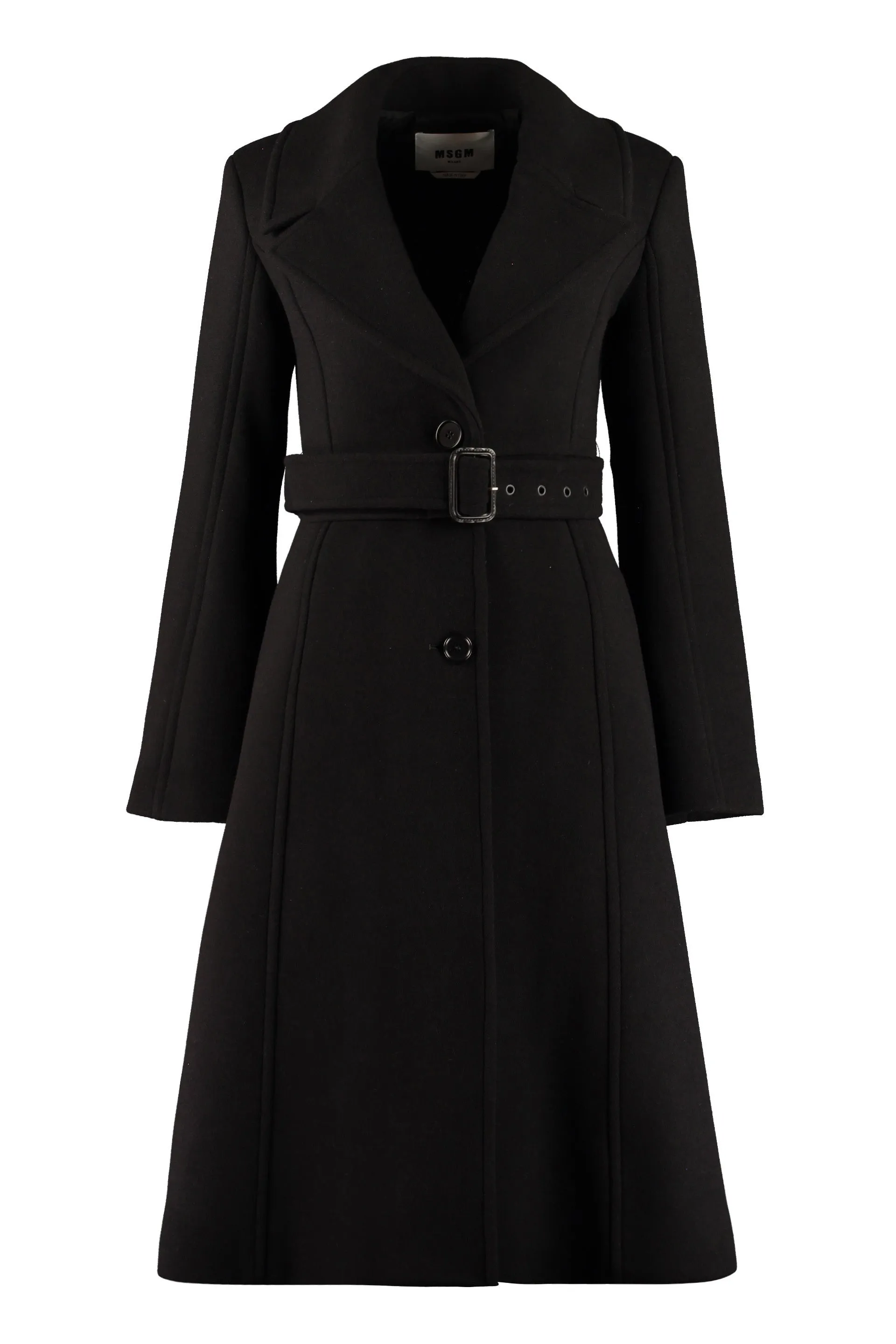 MSGM Belted Flared Mid-Length Coat