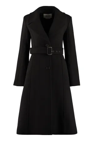 MSGM Belted Flared Mid-Length Coat